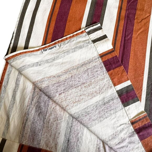 Pier 1 Imports Autumn Multicolor Striped Curtains (2)52"Wx82"L 100% Cotton - Picture 3 of 3